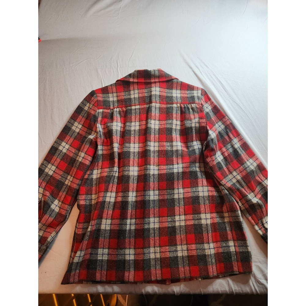 Vintage Your Kasual Koat Red Plaid Wool Blazer Jacket Button Front Pockets View 5